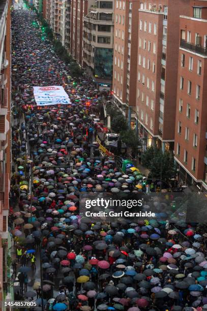 Thousands march during a demonstration organized by the asociation Etxerat and the citizen's network Sare, which is calling for the application of an...