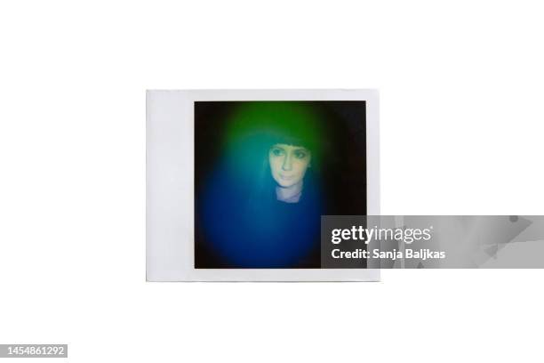 woman aura energy - polaroid stockfoto's en -beelden