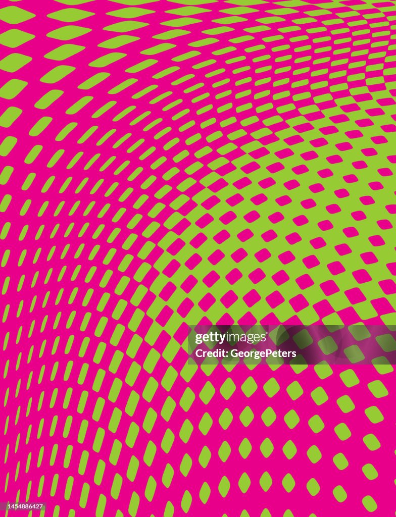 Fond de motif de demi-teinte Psychedelic Dot avec flou de mouvement