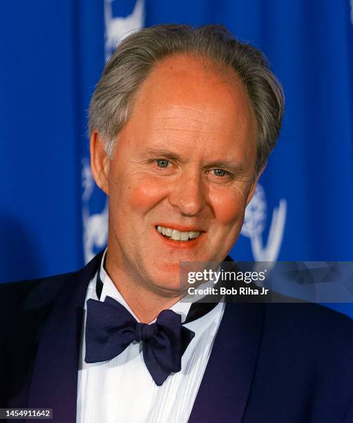 September 08 - Winner John Lithgow backstage at the Emmy Awards, September 8, 1996 in Pasadena, California.