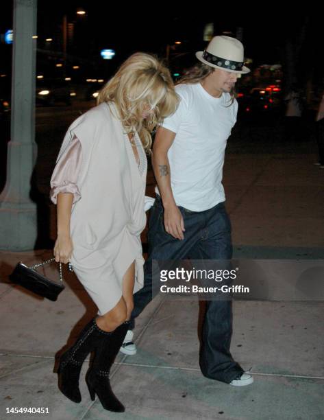 Pamela Anderson and Kid Rock are seen on September 23, 2005 in Los Angeles, California.