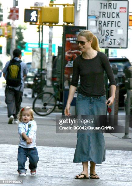 Apple Martin and Gwyneth Paltrow are seen on September 03, 2005 in New York City.