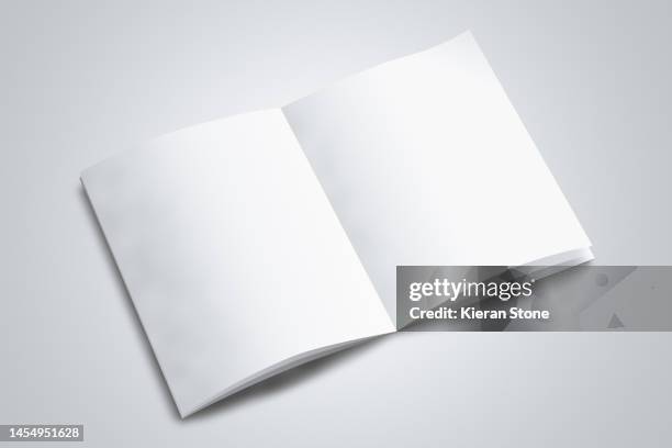 paper book template - picture magazine stockfoto's en -beelden