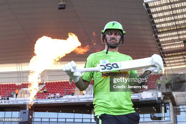 Alex Hales of the Thunder runs on during the Men's Big Bash League match between the Sydney Thunder and the Sydney Sixers at Sydney Showground...