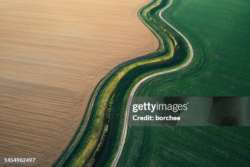 Aerial View On Spring Fields Aerial View On Spring Fields