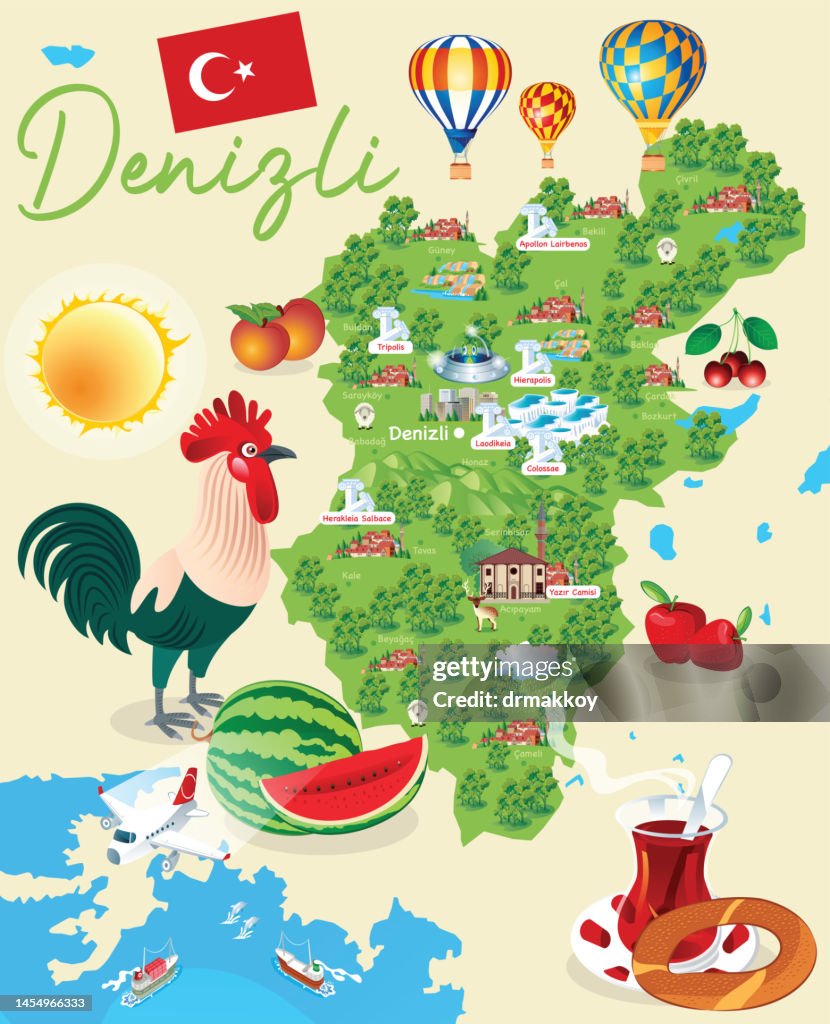 Denizli City Travel Map