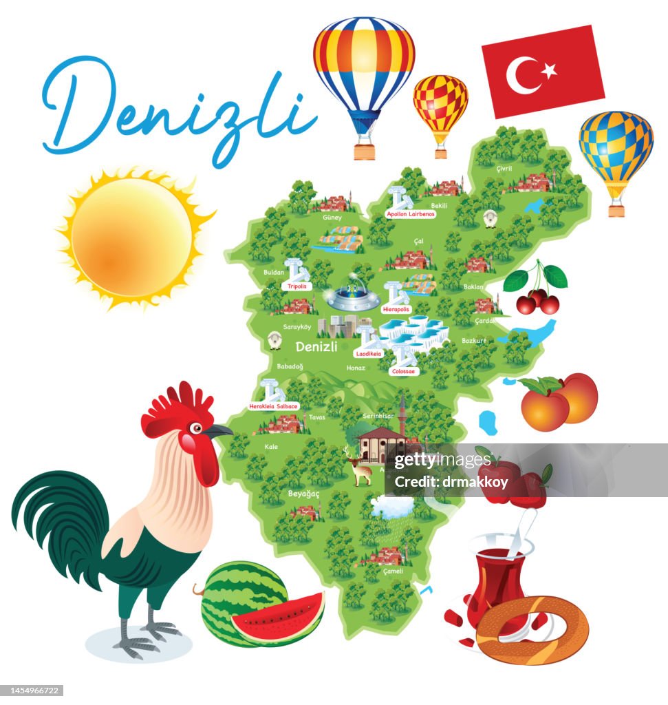 Cartoon Map of Denizli