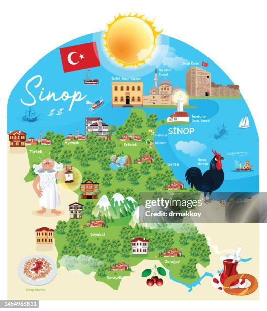 sinop city - sinop sinop province turkey stock illustrations