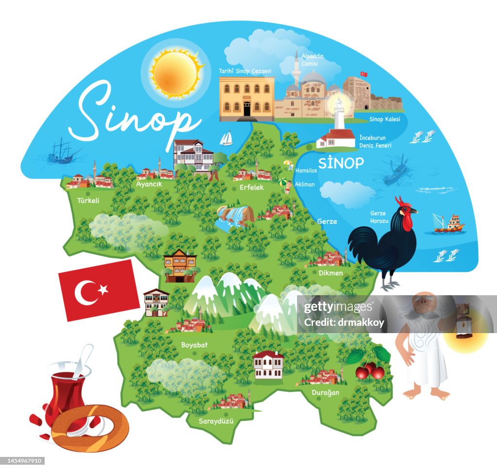 Cartoon Map of Sinop City