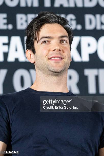 Actor Ethan Peck speaks during 2023 FAN EXPO at Ernest N. Morial Convention Center on January 07, 2023 in New Orleans, Louisiana.