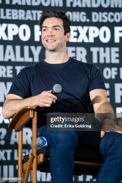 Actor Ethan Peck speaks during 2023 FAN EXPO at Ernest N. Morial Convention Center on January 07, 2023 in New Orleans, Louisiana.