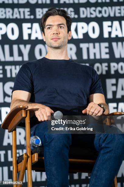 Actor Ethan Peck speaks during 2023 FAN EXPO at Ernest N. Morial Convention Center on January 07, 2023 in New Orleans, Louisiana.