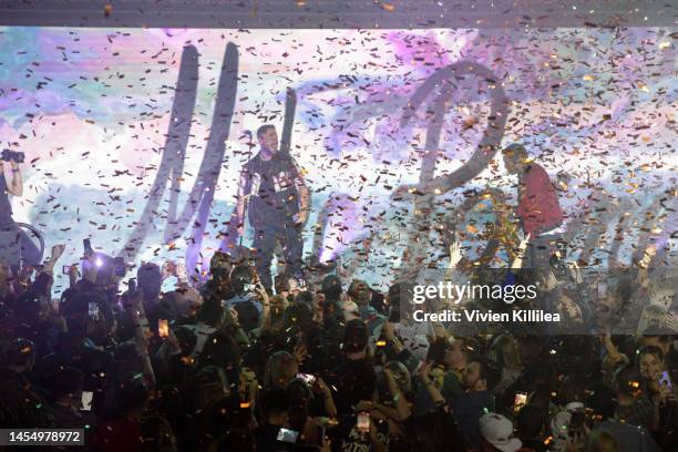 Mike Posner performs onstage during the Allstate Party at the Playoff, hosted by ESPN & CFP on January 07, 2023 in Los Angeles, California.