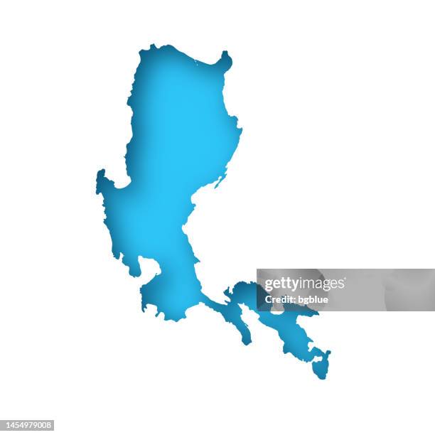 ルソン島の地図 – 青の背景に切り抜いた白い紙 - グレーターマニラエリア点のイラスト素材／クリップアート素材／マンガ素材／アイコン素材