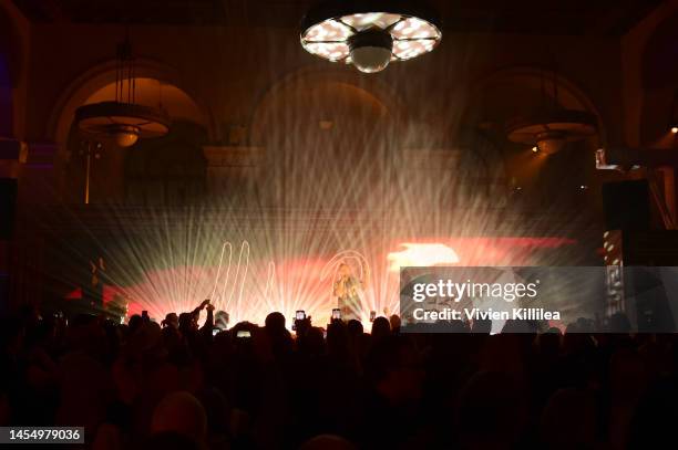 Mike Posner performs onstage during the Allstate Party at the Playoff, hosted by ESPN & CFP on January 07, 2023 in Los Angeles, California.