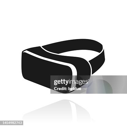Virtual reality headset - VR. Icon with reflection on white background Virtual reality headset - VR. Icon with reflection on white background
