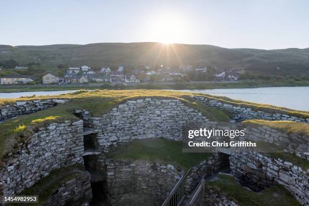clickimin broch, shetland, scotland, uk - lerwick stock pictures, royalty-free photos & images