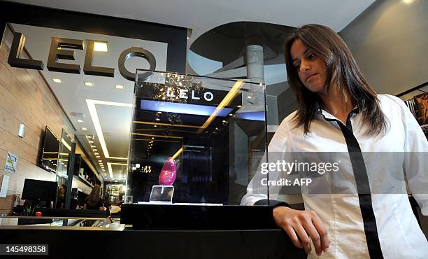 Erotika Luxo sex shop owner Ana Lucia Teixeira pictured at her store in Brasilia on May 31, 2012. A gold-plated vibrator worth 8,000 real that was...