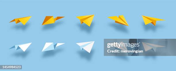 paper airplanes - paper airplane stock illustrations