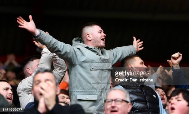 Swansea City fans show their support during the Emirates FA Cup Third Round match between Bristol City and Swansea City at Ashton Gate on January 08,...