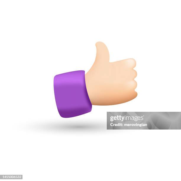 positive feedback 3d icon. thumbs up like symbol - thumbs up icon stock illustrations