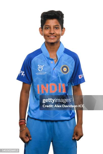 Soumya Tiwari of India poses for a portrait prior to the ICC Women's U19 T20 World Cup 2023 on January 08, 2023 in Johannesburg, South Africa.