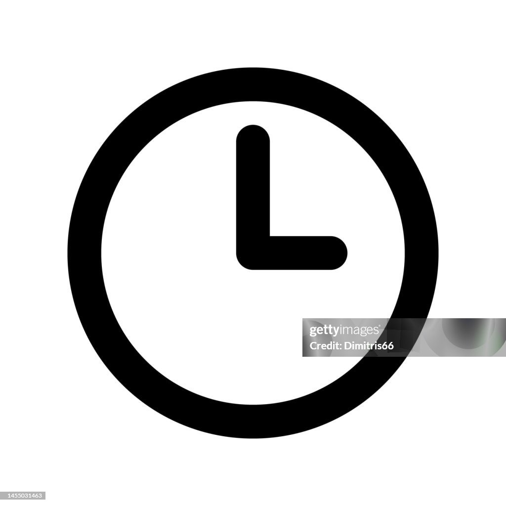 Minimal vector clock icon - Three o'clock