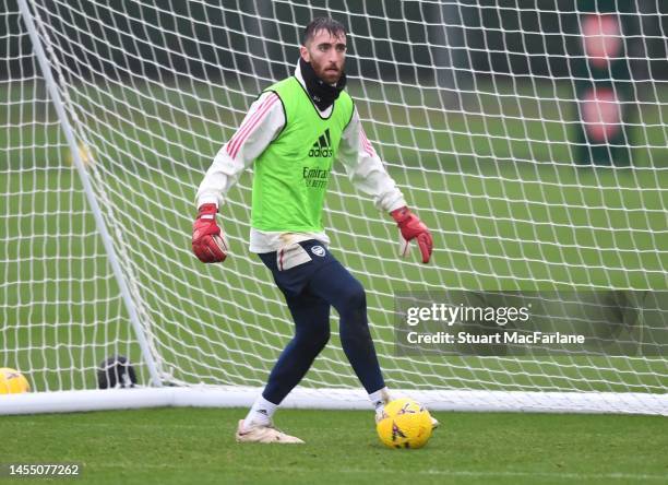 Matt Turner of Arsenal during a training session at London Colney on January 08, 2023 in St Albans, England.