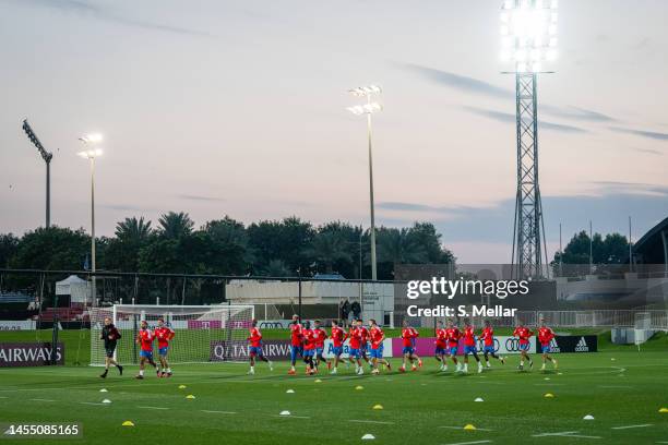 The FC Bayern Muenchen team during the second day of the Doha Training Camp on January 08, 2023 in Doha, Qatar.