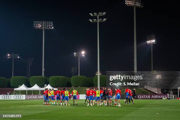 The FC Bayern Muenchen team during the second day of the Doha Training Camp on January 08, 2023 in Doha, Qatar.