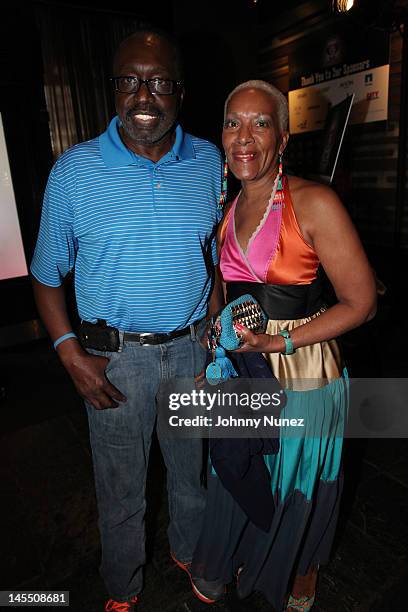 Earl Monroe and Marita Green attend the NY Giants Justin Tuck 4th Annual celebrity billiards tournament at Slate NYC on May 31, 2012 in New York City.