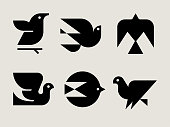 Mid-century Modern Bird Icons