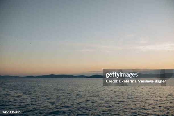 beautiful views of the panorama and the sea at sunset. - zadar croatia stock pictures, royalty-free photos & images