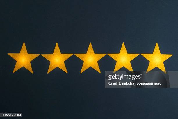 concept of excellence, five star, gold star - 5 stars stock-fotos und bilder