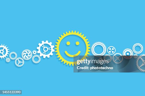 Happy Solution Concepts on Blue Background Happy Solution Concepts on Blue Background