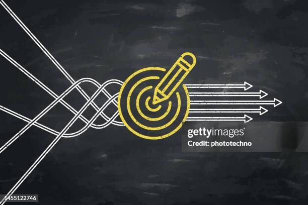 goal solution concepts on blackboard background - people solid background stock illustrations