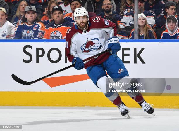 Martin Kaut of the Colorado Avalanche skates during the game against the Edmonton Oilers on January 7, 2023 at Rogers Place in Edmonton, Alberta,...