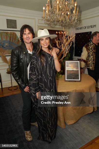 Ian Somerhalder and Nikki Reed attend The Art Of Elysium Celebrates Nikki Reed's "Into the Unknown" on January 07, 2023 in Los Angeles, California.