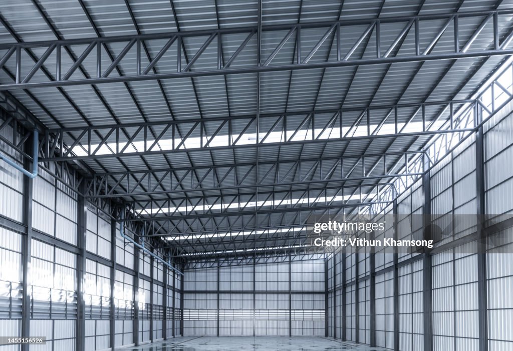 Factory Frame Structure Example New Warehouse Or Factory Construction By Steel Structure Frame High-Res ...