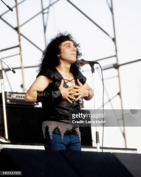 Ronnie James Dio performing with Dio at Cal Expo in Sacramento, California on Julyl 21