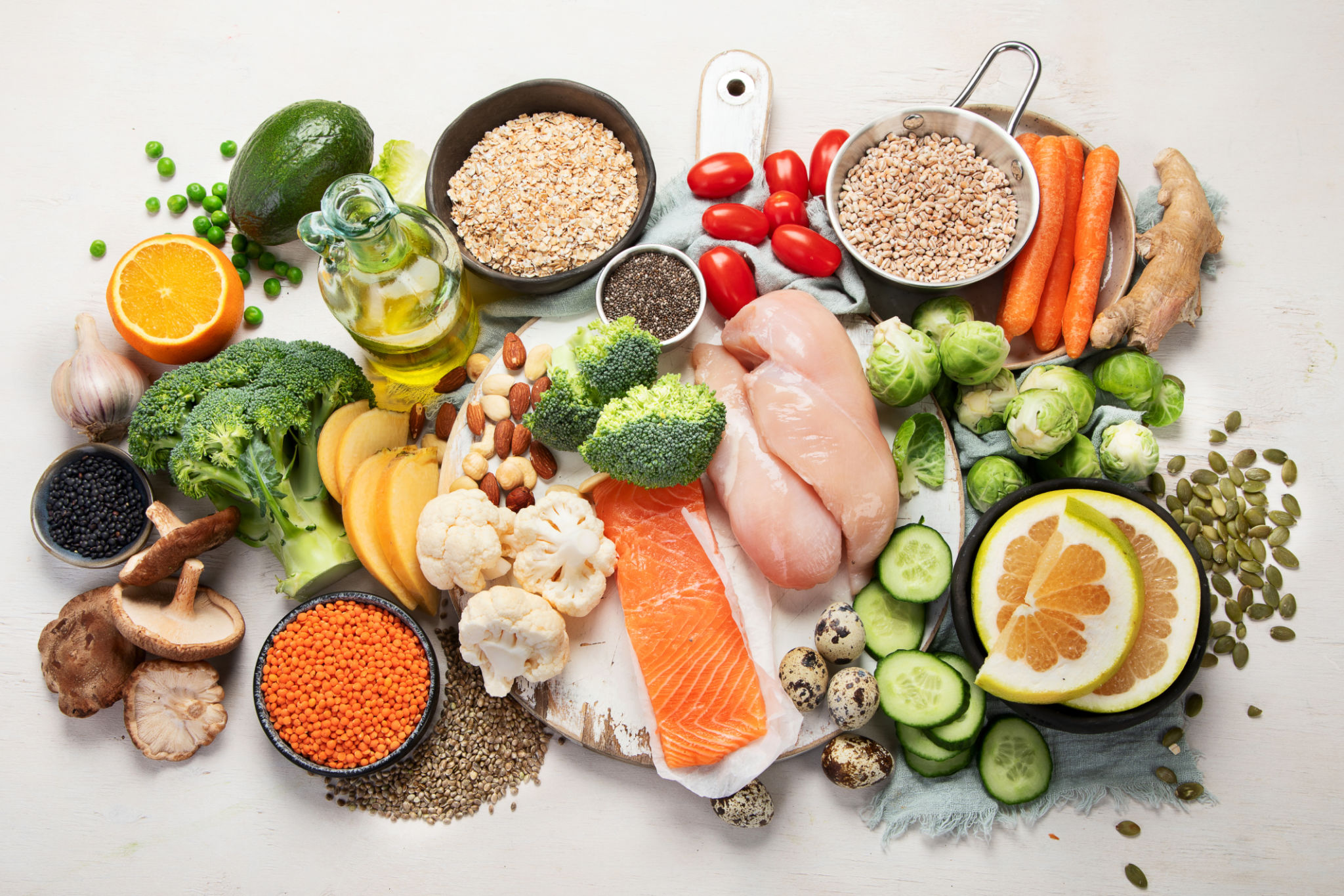 Seleção de alimentos saudáveis. Seleção de alimentos saudáveis.