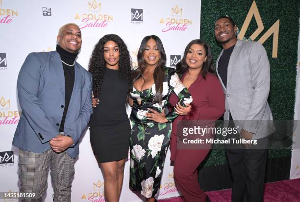 Dominic Nash, Dia Nash, Niecy Nash, Donielle Nash and guest attend WP Miller Special Events' "A Golden Salute" to Black actresses at The...