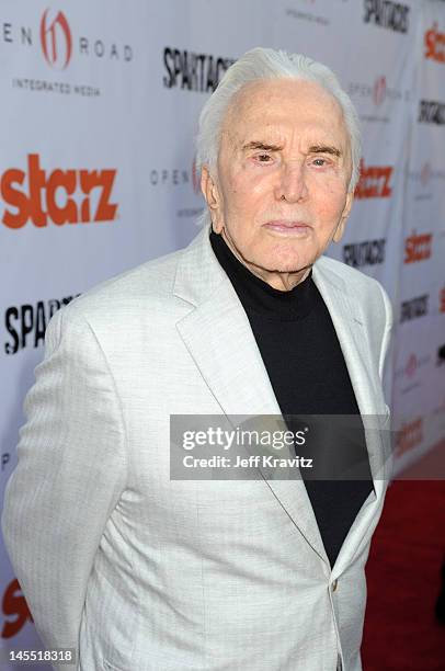 Kirk Douglas attends the Starz celebration of Kirk Douglas and the impact of "Spartacus" at Leonard H. Goldenson Theatre on May 31, 2012 in North...