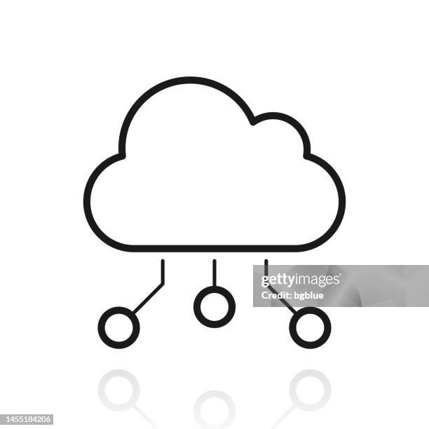 cloud computing. icon with reflection on white background - digitalization computer stock illustrations