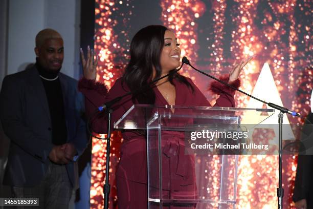 Donielle Nash Nash speaks at WP Miller Special Events' "A Golden Salute" to black actresses at The Ritz-Carlton, Marina del Rey on January 08, 2023...