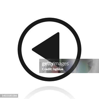 Left button. Icon with reflection on white background Left button. Icon with reflection on white background