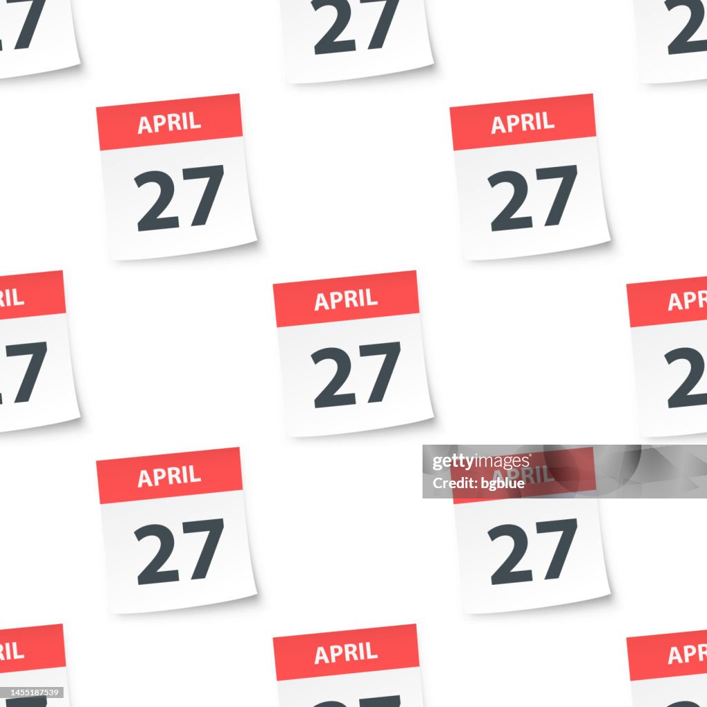 27. April - Nahtloses Muster des Tageskalenders