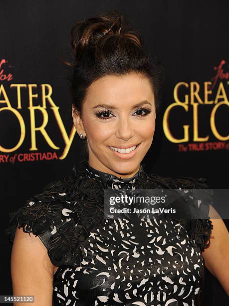 Actress Eva Longoria attends the premiere of "For Greater Glory" at AMPAS Samuel Goldwyn Theater on May 31, 2012 in Beverly Hills, California.