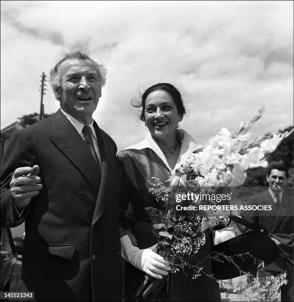 Marc Chagall and Valentine Brodsky 'Vava' during their wedding, 1952 in France.
