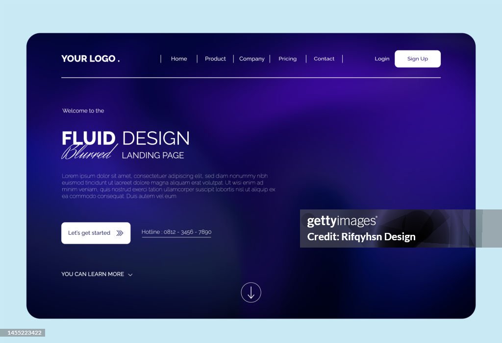 Clean Web Page Design Website Landing Page Design Template On Blurred Background With Blank ...